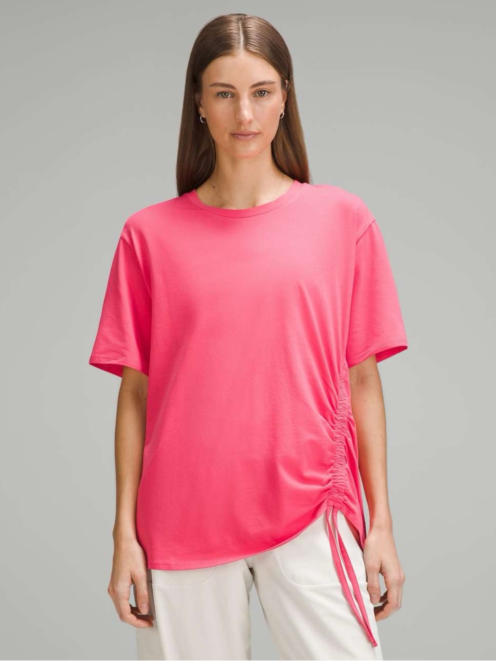 lululemon Side-Cinch Cotton T-Shirt (NWT) Glaze Pink, Size XS **very oversized